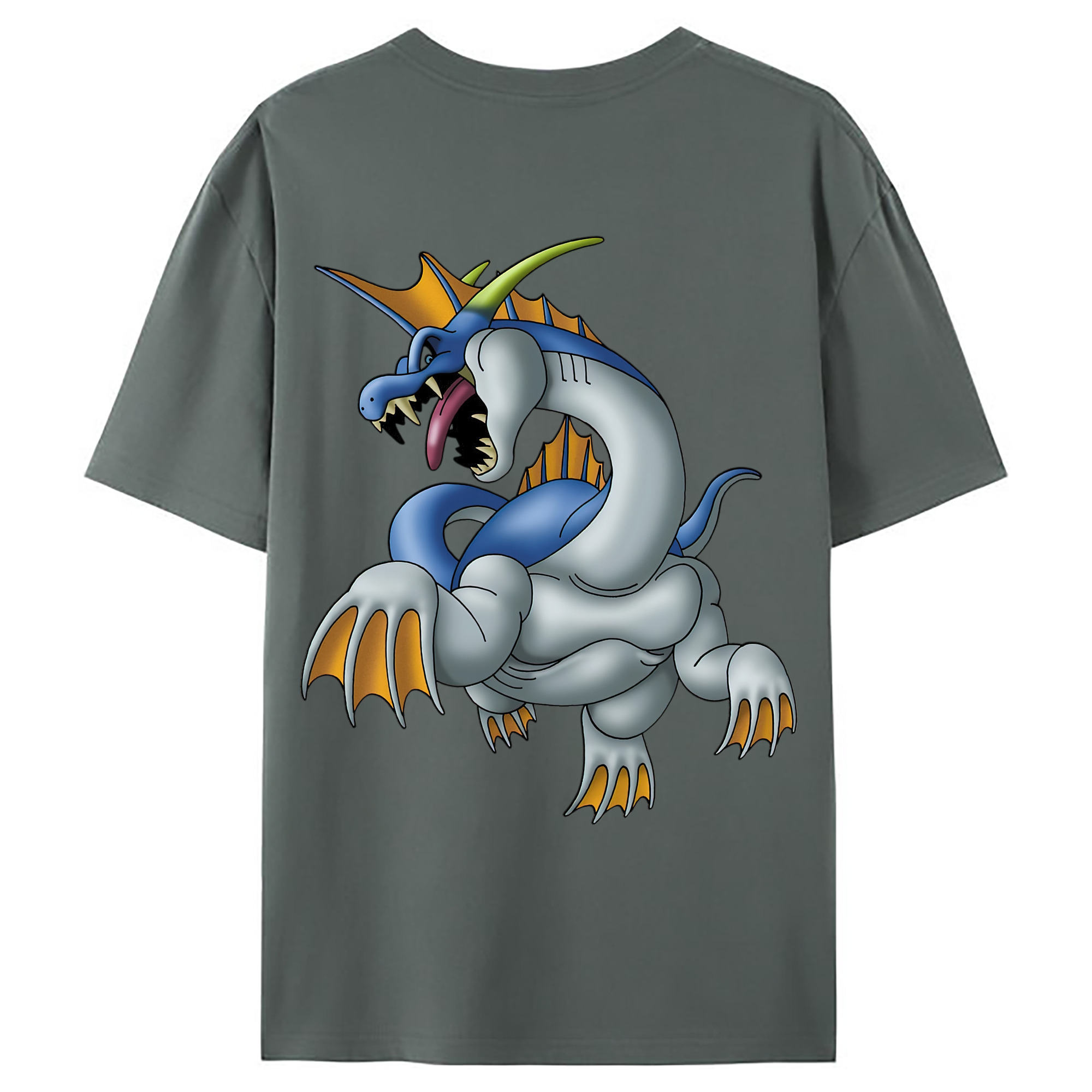 （画像用） ドラゴンクエスト Doragon Kuesuto Dragon Quest 綿100％ メンズ半袖Tシャツ（バックプリント） 通気性